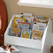SoBuy KMB17-HG - Kinderboekenkast - 3 Opbergvakken Uitneembare Speelgoedkist - Wit/Grijs 63x70x30 cm