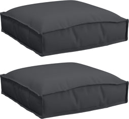 vidaXL - Ligbedkussens - voor - Zit - 2 - stuks - Zwart - 40x40x8 - cm - Oxford - Stof