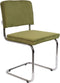 Zuiver Ridge Rib Eetkamerstoelen Groen - Set van 2