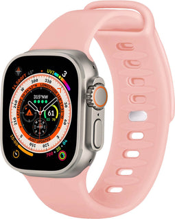iMoshion Bandje Geschikt voor Apple Watch Bandje Series 1 / 2 / 3 / 4 / 5 / 6 / 7 / 8 / 9 / SE / Ultra (2) - 42 / 44 / 45 / 49 mm - iMoshion Siliconen band - Roze