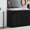 vidaXL - Garagekast - 60x51x85 - cm - massief - grenenhout - zwart