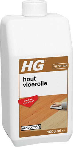 HG hout vloerolie (product 60) - 1L - voedt en beschermt - tegen uitdroging, vuil & vlekken