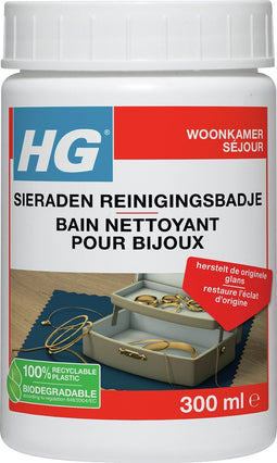 HG sieraden reinigingsbadje - 300 ml - inclusief borstelje en pincet