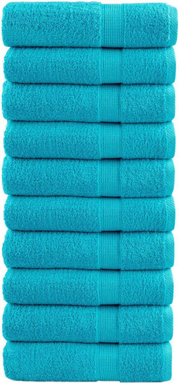 vidaXL - Handdoeken - SOLUND - 10 - st - 600 - g/m² - 50x100 - cm - turquoise