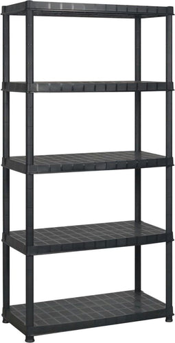 vidaXL - Opbergrek - 5-laags - 366x45,7x185 - cm - kunststof - zwart