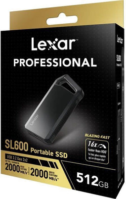 Lexar Professional SL600 - Externe SSD 512GB - USB 3.2 Gen2x2 tot 2000 MB/s - Grafiet