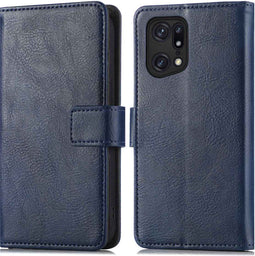 iMoshion Hoesje Geschikt voor Oppo Find X5 5G Hoesje Met Pasjeshouder - iMoshion Luxe Bookcase - Donkerblauw