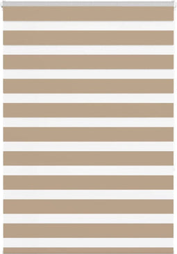 vidaXL - Zebra - Blind - 115x150 - cm - stofbreedte - 110,9 - cm - polyester - zandbruin