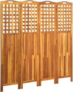 vidaXL - Kamerscherm - met - 4 - panelen - 161x2x170 - cm - massief - acaciahout