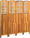 vidaXL - Kamerscherm - met - 4 - panelen - 161x2x170 - cm - massief - acaciahout