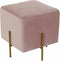 Voetensteun DKD Home Decor Roze Fluweel Gouden Metaal Polyester (42 x 42 x 45 cm)