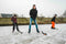 Nijdam North Glider - IJshockeyschaatsen - Semi-Softboot - Zwart/Blauw - Maat 40