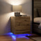 vidaXL - Nachtkastje - met - LED-verlichting - Artisan - Eiken - 45x40x55 - cm