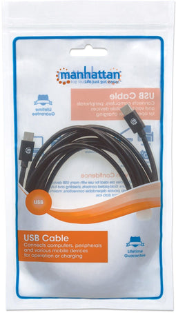 Manhattan 354882 - USB 2.0 USB-C kabel - 3.00 m - Zwart