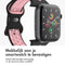 imoshion Sport⁺ bandje - Geschikt voor Apple Watch 1, 2, 3, 4, 5, 6, 7, 8, 9, 10 (42 mm), SE - 38/40/41 mm - Black & Pink - S/M