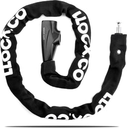 LLOCX Fiets Kettingslot - 1 meter - 6mm Roestvrij Aluminium - Zwarte Kliksluiting