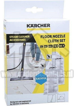 Kärcher Easyfix - Vloerdoeken voor Stoomreiniger - Klittenband - Wit (2 stuks)