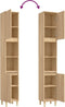 vidaXL - Badkamerkast - 30x30x190 - cm - bewerkt - hout - sonoma - eikenkleurig