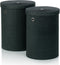 Kela Rimossa Wasmand - Set van 2 - Met deksel - Zwart (2 stuks)