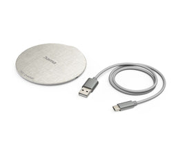 Hama QI-FC10 Metal - Draadloze oplader - Wireless Fast Charge tot 10 W - Grijs