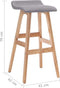 vidaXL - Barstoelen - 2 - st - stof - lichtgrijs