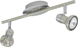 EGLO Ripari - Plafondspots - 2 Lichts - GU10 - Nikkel-Mat Chroom (2 stuks)