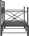 vidaXL - Slaapbank - met - onderschuifbed - zonder - matras - 75x190cm - staal - zwart