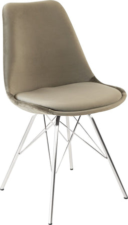 Kick Kuipstoel Velvet Taupe - Chroom Frame