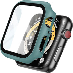 imoshion Screenprotector - Geschikt voor Apple Watch Series 4 / 5 / 6 / SE - 44mm - Full Cover Hard Case / Beschermend Hoesje - Donkergroen