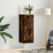vidaXL - Wandkast - 34,5x34x90 - cm - bewerkt - hout - gerookt - eikenkleurig