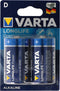 Varta 4920/2B - Alkaline D Batterijen - 10 jaar bewaartijd - 1,5 Volt (2 stuks)