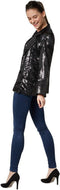 Dressforfun Paillettenjas - Damesjacket - Glinsterende pailletten - Zwart (L)
