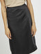 VILA VIMEKO HW MIDI SKIRT - Dames Rok - Satijnen look - Zwart - Maat 38