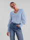 Pieces PCCHRISTY NEW - LS TOP BC Dames T-shirt - V-hals met mouwdetail - Maat XS