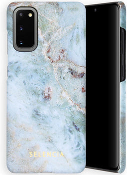Selencia Maya Fashion Backcover Samsung Galaxy S20 hoesje - Marble Blue