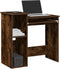 vidaXL - Bureau - met - schappen - 84x40x78 - cm - bewerkt - hout - gerookt - eiken