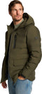 Mario Russo Padded Woven Jacket - Jas Heren - Winterjas Heren - Waterafstotend - Winddicht - Groen - L