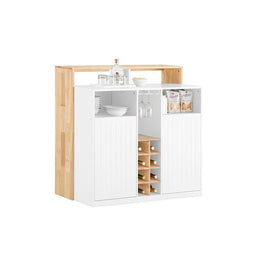 Sobuy Keukeneiland - Eetset - 5-delig - Vintage bruin en mat zwart