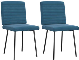 vidaXL - Eetkamerstoelen - 2 - st - fluweel - blauw