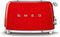 SMEG TSF03RDEU - Broodrooster - 4 brede sleuven 2000 W - Rood