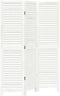vidaXL - Kamerscherm - met - 3 - panelen - massief - paulowniahout - wit