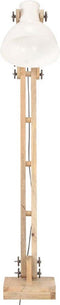 vidaXL Vloerlamp E27 massief mangohout wit