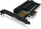 Icy Box PCIe 4.0 - PCIe extensiekaart voor 2x M.2 SSDs met heatsinks - Antraciet