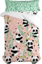 Verstelbaar onderlaken HappyFriday Moshi Moshi Panda Garden Multicolour 90 x 200 x 32 cm