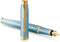 Parker IM Writing Rituals Vulpen | Turquoiseafwerking met kleurverloop en Gouden detail | Medium punt | Blauwe inkt | met Geschenkdoos