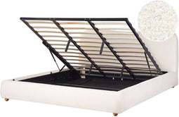 BLAGNAC - Bed met opbergruimte - Wit - 180 x 200 cm - Bouclé