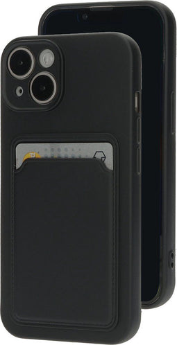 Apple iPhone 14 - Back Cover - Schokabsorberend TPU met Kaarthouder - Zwart