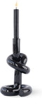 Geknoopte Kandelaar Zwart / Knotted Candleholder Black | Dutch Design kandelaar Werkwaardig.