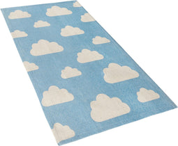 GWALIJAR - Kindervloerkleed - Blauw - 60 x 90 cm - Katoen