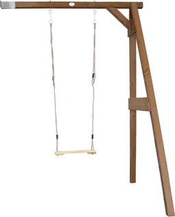 AXI Enkele Houten Aanbouwschommel in Bruin - FSC hout - Schommel met muurbevestiging, 1 Schommelzitje en 2 grondankers - Schommelset voor kinderen - 10 jaar Garantie!